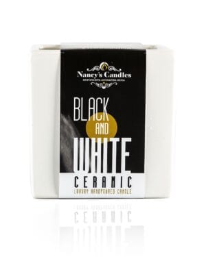 Κεραμικό λευκό κηροπήγιο με αρωματικό φυτικό κερί