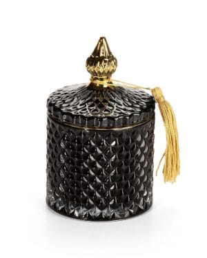 Κερί σε κλασική μαύρη φοντανιέρα με ρετρό αισθητική