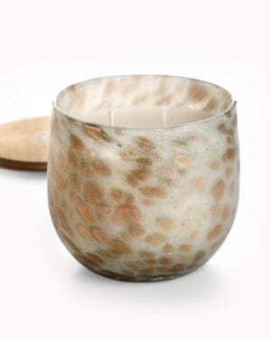 Φυσητό γυαλί με κερί - Mint Gold dots