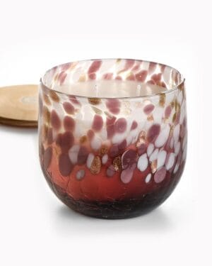 Φυσητό γυαλί με κερί - Aubergine Gold dots