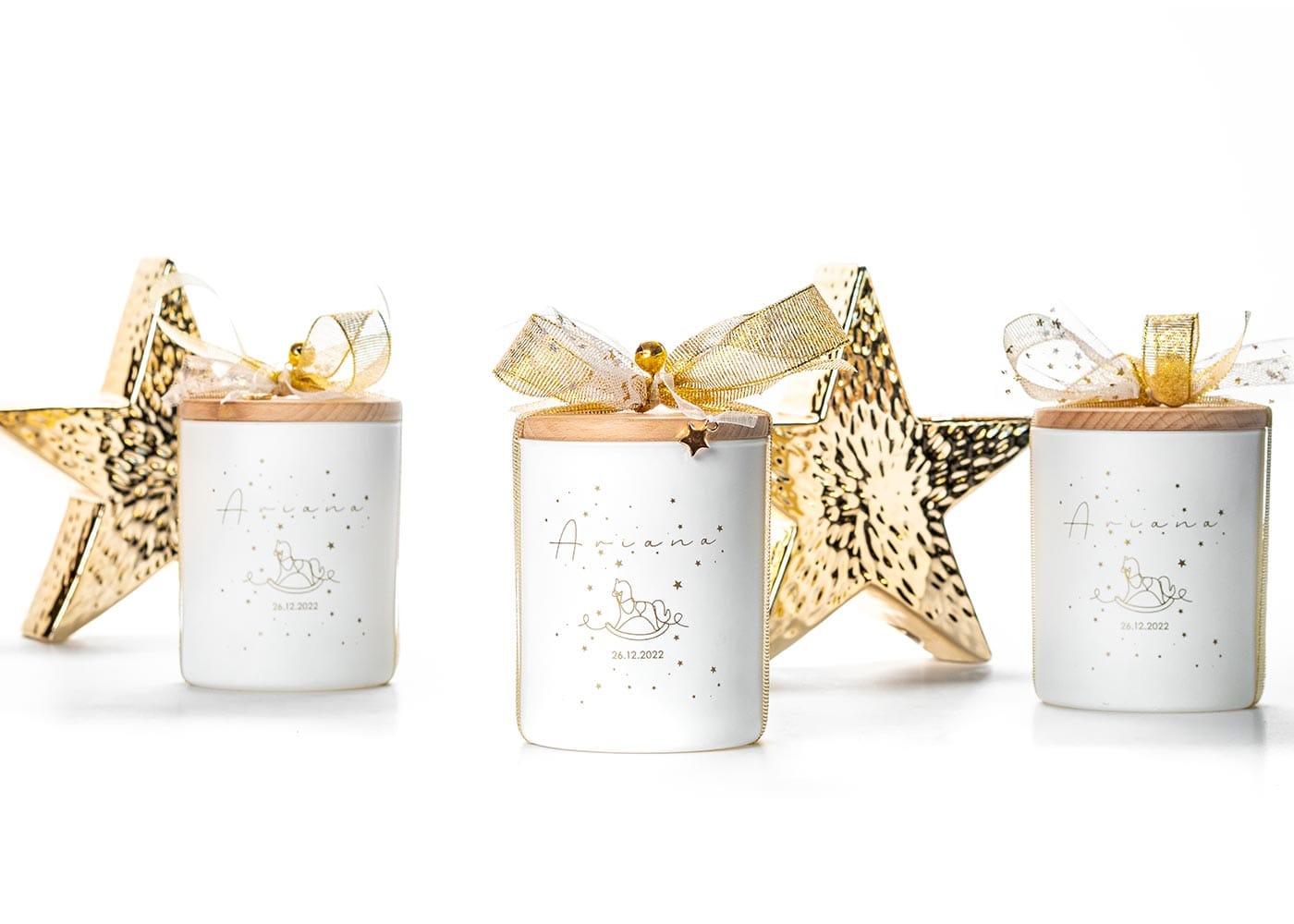 Κεράκια με χριστουγεννιάτικα αστέρια διακόσμηση δώρο