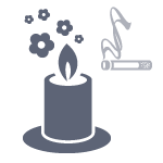 Κερί αρωματοθεραπείας με λουλούδια και κάπνισμα