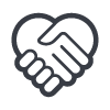 Εικονίδιο χειραψίας σε σχήμα καρδιάς.