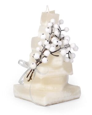 Λευκό κερί χριστουγεννιάτικου δέντρου με διακόσμηση