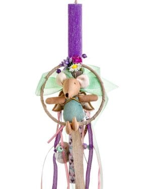 Κοριτσίστικη Αρωματική Λαμπάδα με υφασμάτινο ποντικάκι