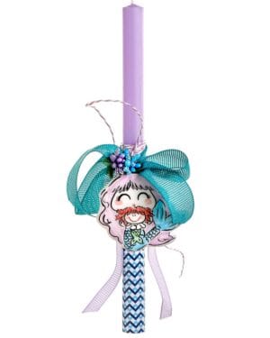 Χειροποίητη πασχαλινή λαμπάδα με κεραμικό μοτίφ - Γοργόνα