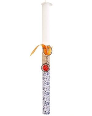 Χειροποίητη πασχαλινή λαμπάδα με μπρελόκ μπάλα μπάσκετ