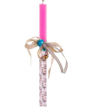 Χειροποίητη πασχαλινή λαμπάδα με μενταγιόν από γυαλί (11)