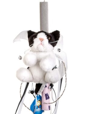 Αρωματική πασχαλινή λαμπάδα με λούτρινη γάτα