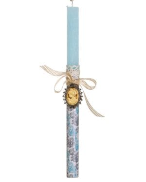 Χειροποίητη πασχαλινή λαμπάδα με cameo (2)