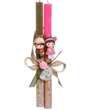 Σετ Πασχαλινών Λαμπάδων για Ζευγάρι - τρυφερό τετ α τετ