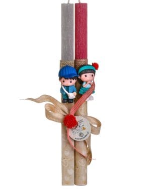 Σετ Πασχαλινών Λαμπάδων για Ζευγάρι - τρυφερό τετ α τετ