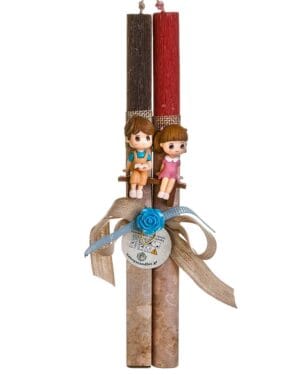 Σετ Πασχαλινών Λαμπάδων για Ζευγάρι - τρυφερό τετ α τετ