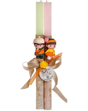 Σετ Πασχαλινών Λαμπάδων για Ζευγάρι - τρυφερό τετ α τετ